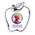 Custom Apple Shaped NoteKeeper Magnet - 20 Mil - White