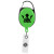Custom Oval Carabiner Retractable Badge Reel - Green 