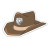 Custom Cowboy Hat Shaped NoteKeeper Magnet 35 Mil - 3.94" x 2.33"