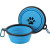 Custom 350ml Collapsible Pet Bowl with Carabiner - Blue 