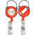 Custom Retractable Carabiner Badge Reel with Belt Clip - Red 