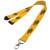 Custom 0.62" Polyester Lanyard with Safety Breakaway - Gold 