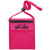 Custom Nylon Pouch with Front Zipper Pocket - Hot Pink 