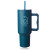 Custom Madison 40 oz Tumbler with Handle and Straw Lid - Jade Green 