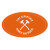 Custom Reflective Oval Shape Sticker - Orange 