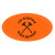 Custom Reflective Oval Shape Sticker - Fluorescent Orange 
