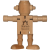 Custom Mini Wood Robot - Laser Engraved - Natural Wood 