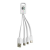 Custom 3 in 1 Noodle Charging Cable - White