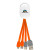 Custom Ellipse 3-in-1 Dual Input Charging Cable - Orange 