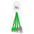 Custom Ellipse 3-in-1 Dual Input Charging Cable - Green 