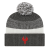 Custom Thick Ribbed Knit Cap with Cuff - Dark Heather/White