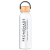 Custom Juno 24 oz Recycled Aluminum Water Bottle with Bamboo Lid - White