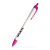 Custom Buzz Click Pen USA Made - White with Pink