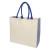 Custom Catalina 10 oz. Cotton Canvas Tote Bag - Natural With Royal Blue Side View