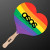 Custom Rainbow Heart Pride Fan (NON-Light Up) - Rainbow