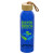 Custom "WHITNEY" 22oz Recycled RPET Aluminum Bottle With a Bamboo Lid - Blue 