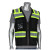 Custom Black TT 11 Pocket Tech-Ready Mesh Surveyors Vest - Front View