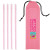 Custom Reusable Straws in Full Color Drawstring Pouch - PInk
