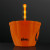 Custom Pumpkin Light Up Halloween Bucket - Orange with black Side view