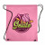 Custom Full Color Non Woven Drawstring Bag - Pink 