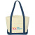 Custom Medium Cotton Canvas Tote Bag - Natural with Navy Blue 