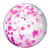 Custom 16" Pink and White Confetti Filled Round Beach Ball - Back View