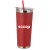 Custom 20 Oz Stainless Steel Tumbler with Straw - Red/Silver 
