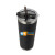 Custom Full Color 20 Oz Stainless Steel Tumbler with Straw - Black/Silver Front View