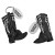 Custom Cowboy Boot Keychain - Black