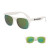 Custom Rubberized Mirrored Sunglasses - White/Yellow