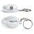 Custom LED Hard Hat Keychain - White with silver