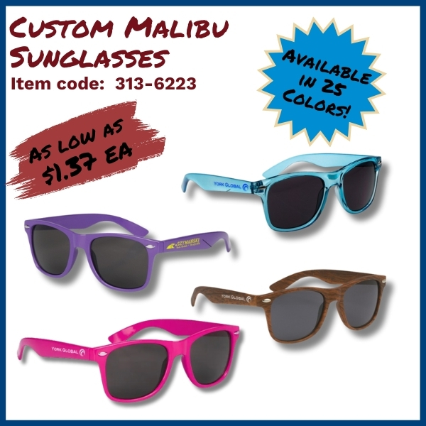 Best seller, Custom Malibu sunglasses, as low as $1.37 ea
