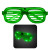 Custom LED Slotted Glasses - Green