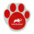 Custom Paw Print Clip - Red