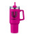 Custom 40 oz Double Wall Tumbler With Handle and Straw - Magenta 