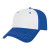 Custom Relaxed Golf Cap - Faux Leather Applique - White with royal