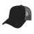 Custom Two-Tone Trucker Mesh Back Cap - Faux Leather Applique - Black/charcoal