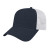 Custom Two-Tone Trucker Mesh Back Cap - Faux Leather Applique - Navy/white