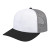 Custom Poly/Cotton Trucker Mesh Back Cap - Faux Leather Applique - White/Black/Gray