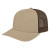 Custom Poly/Cotton Trucker Mesh Back Cap - Faux Leather Applique - Khaki/brown