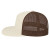 Custom 7 Panel Trucker Mesh Back Cap - Faux Leather Applique - Stone/brown - Side view