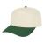 Custom Hometown 5 Panel - Faux Leather Applique - Cream/Dark green