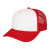 Custom Retro Foamie Trucker - Faux Leather Applique - White/red