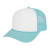 Custom Retro Foamie Trucker - Faux Leather Applique - White/light blue