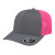 Custom Flexfit 110 Premium Trucker Mesh Back Cap - Faux Leather Applique - Graphite/pink