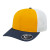 Custom Flexfit 110 Premium Trucker Mesh Back Cap - Faux Leather Applique - Athletic gold/navy/white