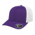 Custom Flexfit 110 Premium Trucker Mesh Back Cap - Genuine Leather Applique - Purple/white