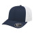 Custom Flexfit 110 Premium Trucker Mesh Back Cap - Genuine Leather Applique - Navy/white - 0SFM
