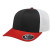 Custom Flexfit 110 Premium Trucker Mesh Back Cap - Genuine Leather Applique - Black/red/white - 0SFM