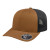 Custom Flexfit 110 Premium Trucker Mesh Back Cap - Genuine Leather Applique - Caramel/black